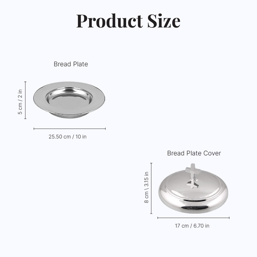 3 Stackable Communion Bread Plate Set | Stainless Steel – Shiny Mirror Finish