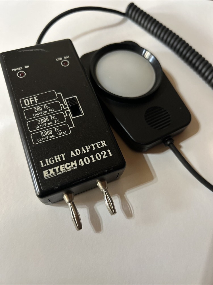Extech 401021 Foot Candle Light Adapter Lux Adapter 3 Switch Settings