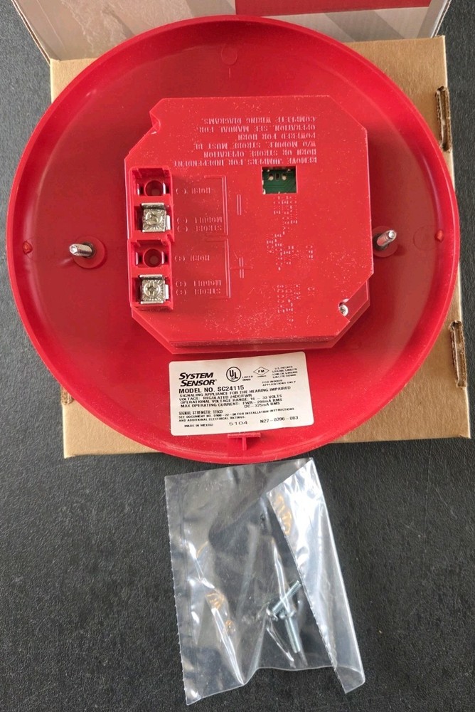 SYSTEM SENSOR SC24115 SPECTRALERT RED CEILING MOUNT 24VDC 115CD STROBE - NEW