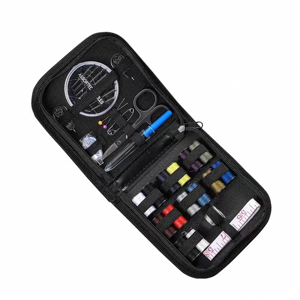 DIY Handmade Sewing Set 14 Thread Black Compact Storage Box