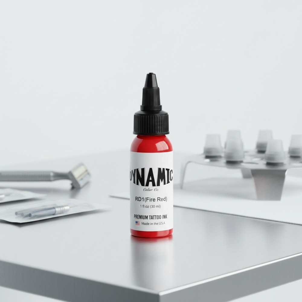 Fire Red Tattoo Ink - 1oz , High-Pigment & Smooth Application