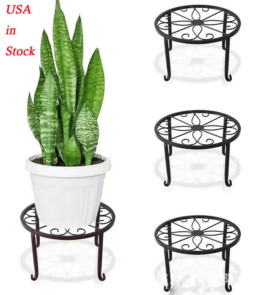 Metal Potted Plant Stands Rustproof Potted Holder Heavy Duty Garden Container US