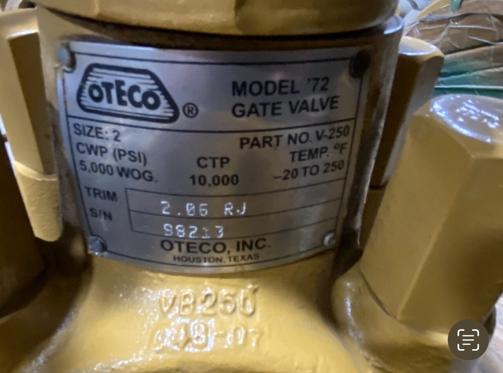 OTECO 2” Model 72 Gate Valve