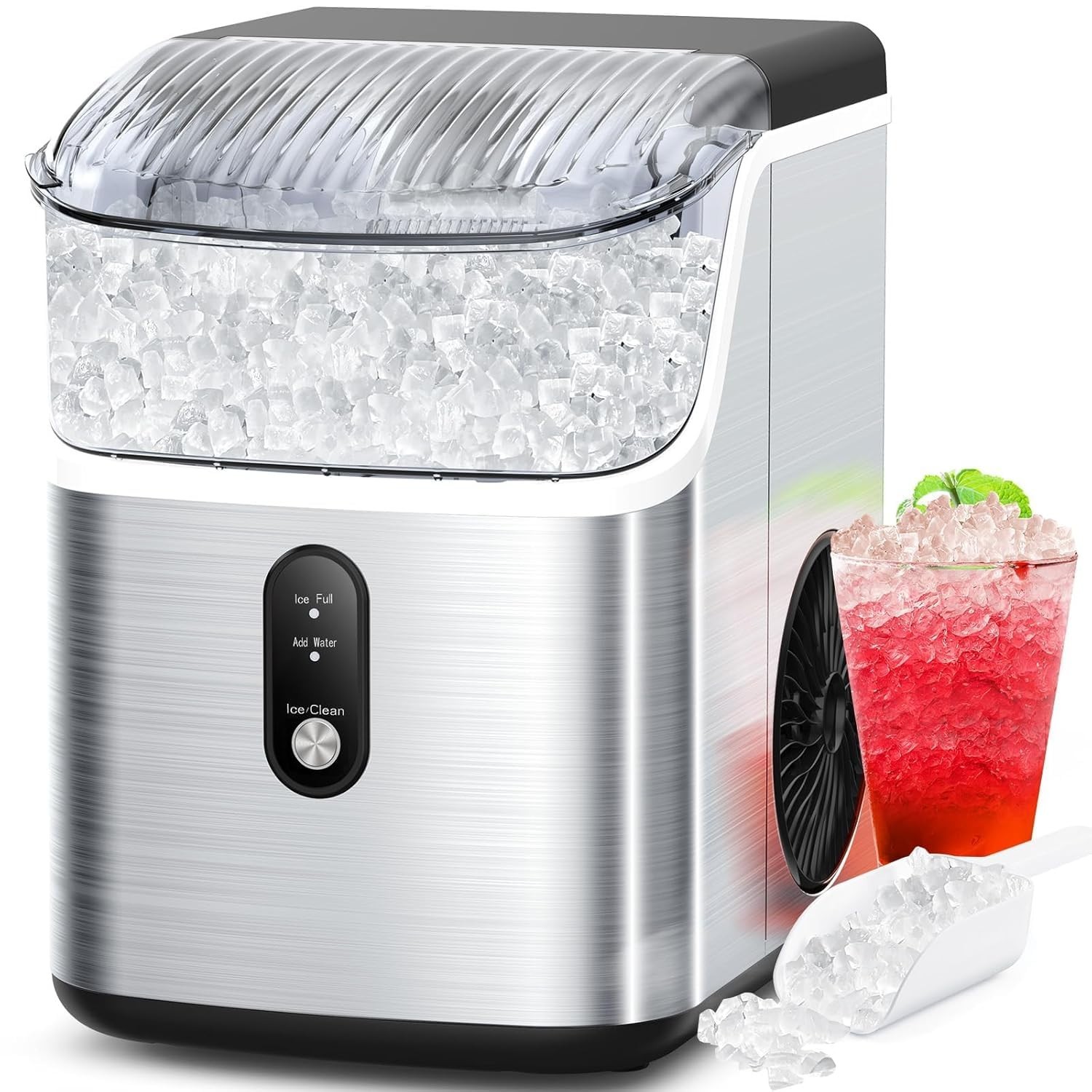 Nugget Ice Makers Countertop, Pebble Ice Maker Machine with 35lbs/24H