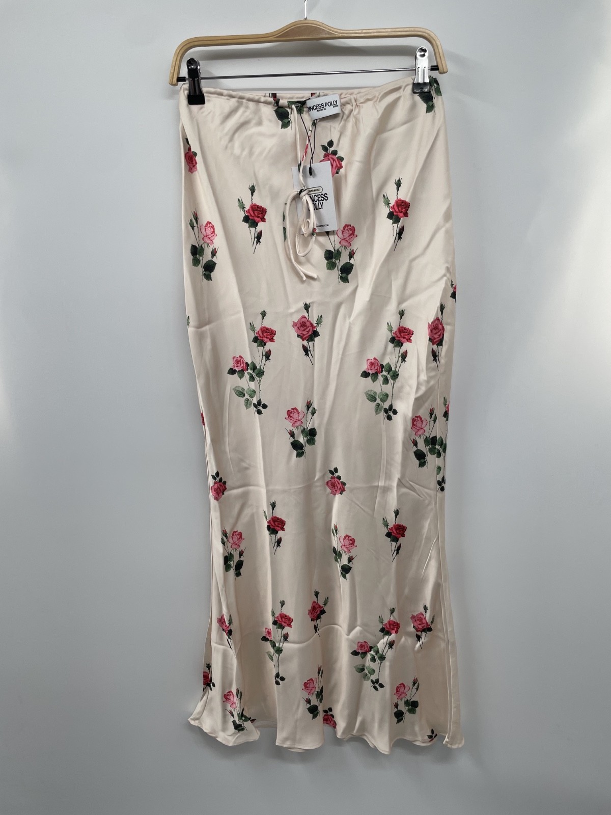 Princess Polly Alegria Maxi Skirt Women's 6 Cream Floral Tir-Waist Cottage NWT