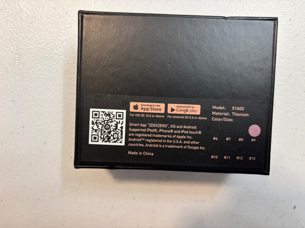 SeekZero X1A02 Smart Ring Size 9 Rose Gold