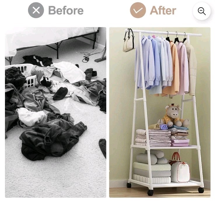 Clothes Rack on Wheels, Triangle Coat Rack, Rolling Garment Rack, 2 Tier Rolling