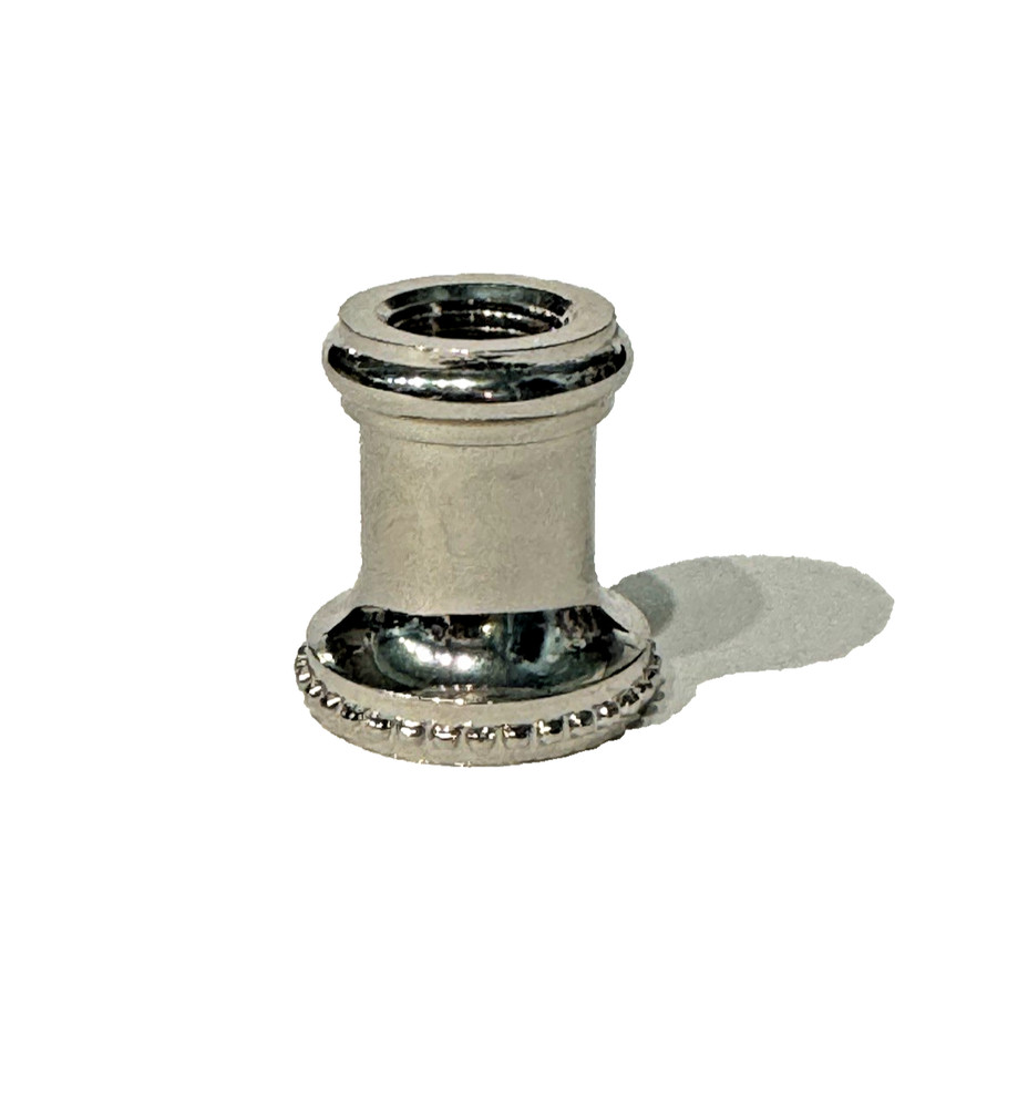 7/8" Nickel Plated Solid Brass Beaded Neck Tapped 1/8IPS  spindle coupling