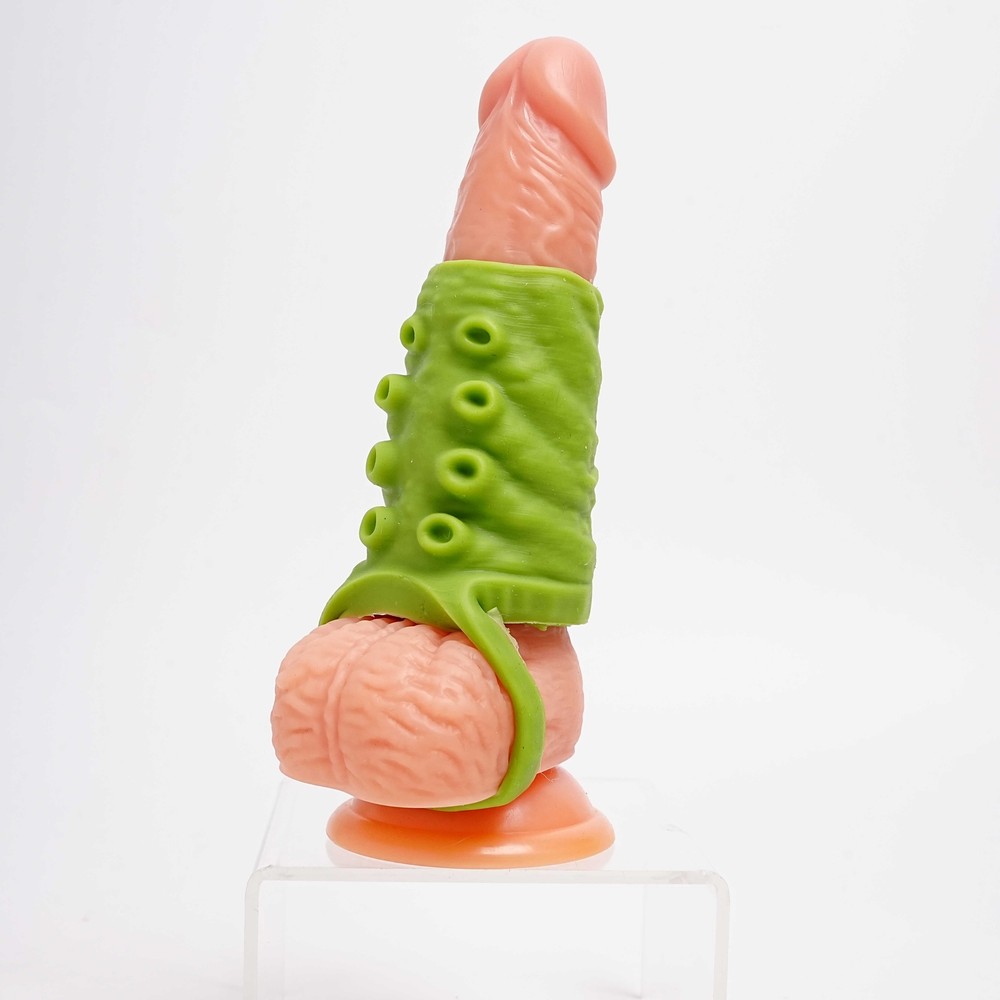 Soft Penis Sleeve Cock Ring Extender Enlargement Locking Delay Ejaculation Time