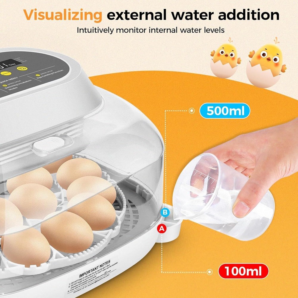 24 Egg Incubators w/ Automatic Egg Turning, Egg Candling & Humidity Display U.S✅