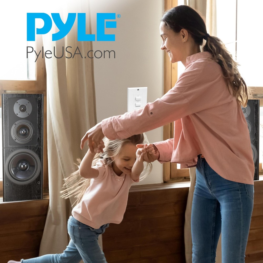 Pyle in Wall Speaker Selector Switch - Home Audio 2-Channel A/B Dual White