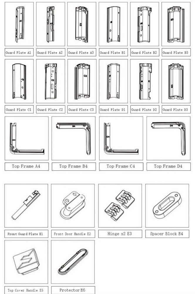 Flashforge AD5X Enclosure Kit ABS Printed Parts Only for 3D Printer