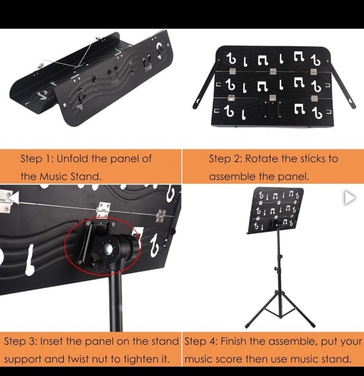 Adjustable Music Stand Notebook Holder with Versatile Height