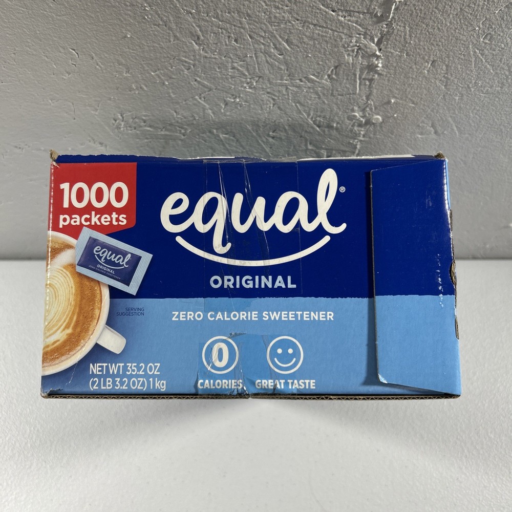 Equal Zero Calorie Sweetener Packets Open box Unknown count. box weight 2lb 8 oz