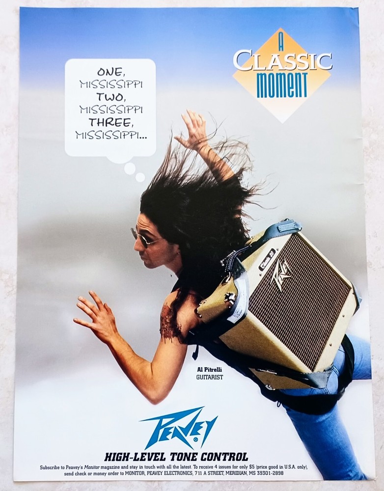 PEAVEY GUITAR AMPS~AL PITRELLI (ASIA)~1994 MAGAZINE PROMO AD ADVERT POSTER PINUP