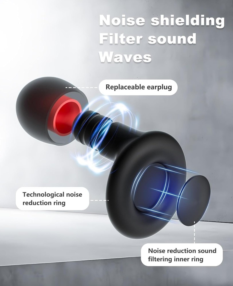 Ear Plugs for Sleeping Noise Reduction Reuseable with 7 Pair Eartips