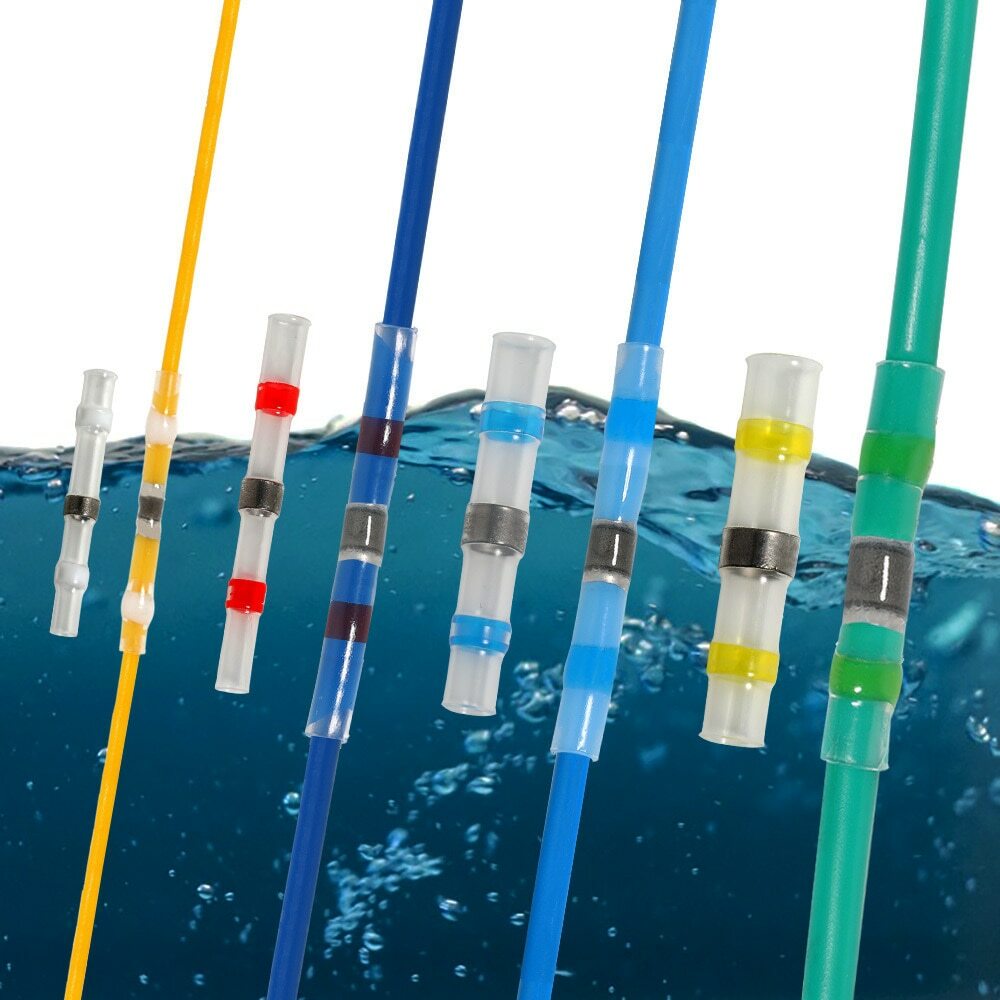 1000X Solder Seal Wire Connectors Butt Terminal Insulated Electrical Wire Splice