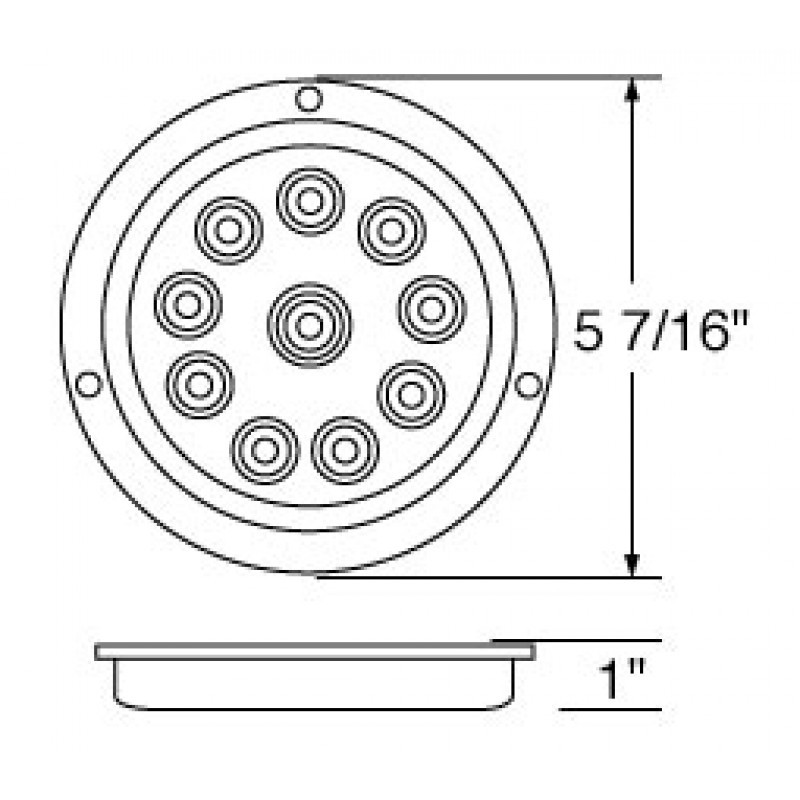 1 LED 4" Stop/Turn/Tail Light with Reflex Flange