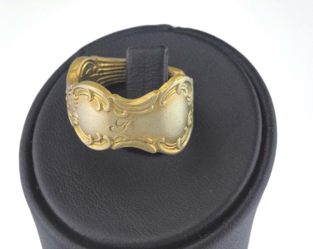 Spoon Adjustable Ring Raw brass (18mm 8US inner size) 2676