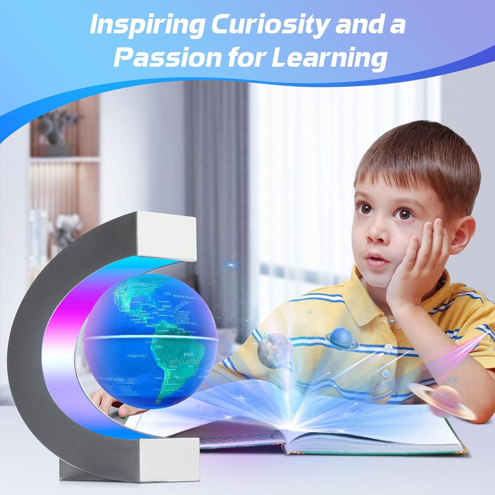Magnetic Levitating Floating Globe Lamp with Multicolor LED Lights, Cool Gadgets