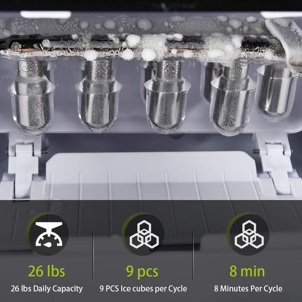 Portable Ice Maker,Ice Maker Machine for Countertop, Self-Cleaning Function I...