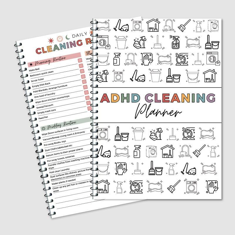ADHD Cleaning Planner Bundle Family Chore Chart Daily Task Organizer Home Guide