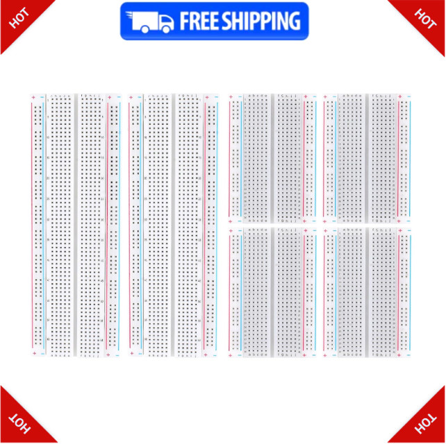 Breadboard, 6PCS Bread Board, Breadboard Kit Includes 2PCS 830 Point + 4PCS 400