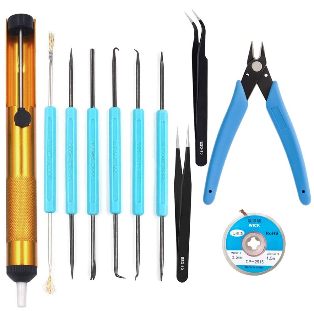 Professional welding tools and desoldering tool sets (11 pieces),...