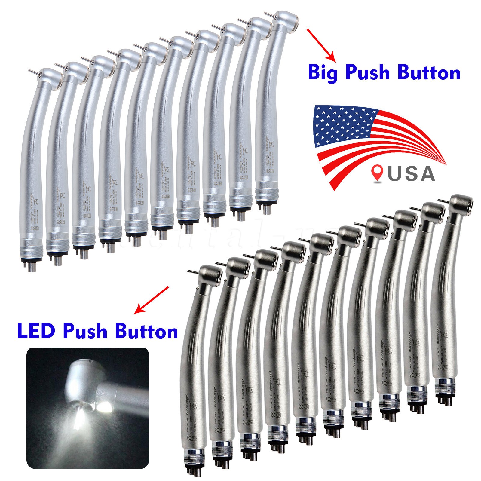 1-10 Yabangbang Dental LED E-generator / High Speed Handpiece 4/2 Hole NSK Style