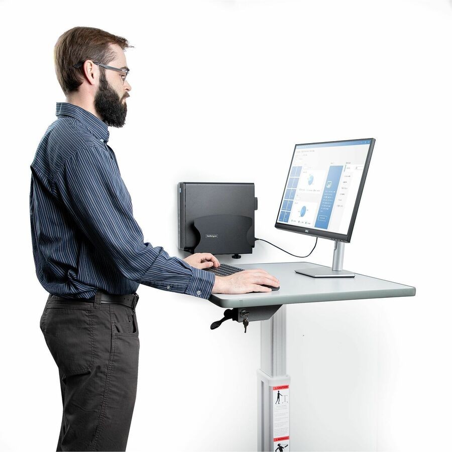PC Wall Mount Bracket, For Desktop Computers Up To 40lb, Toolless Width