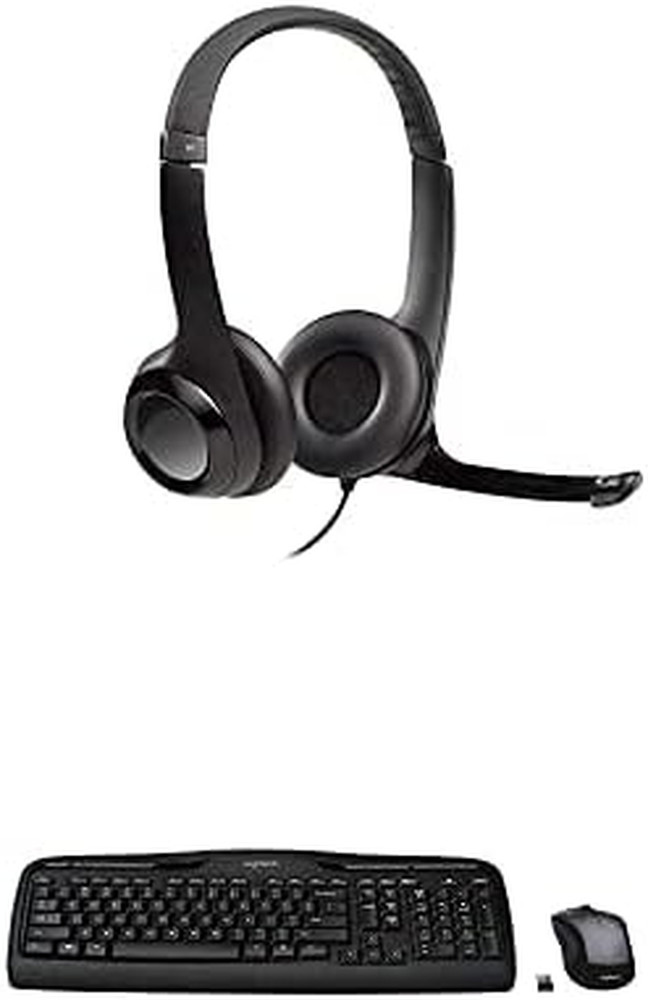 MK335 Wireless Keyboard and Mouse Combo H390 Wired Headset