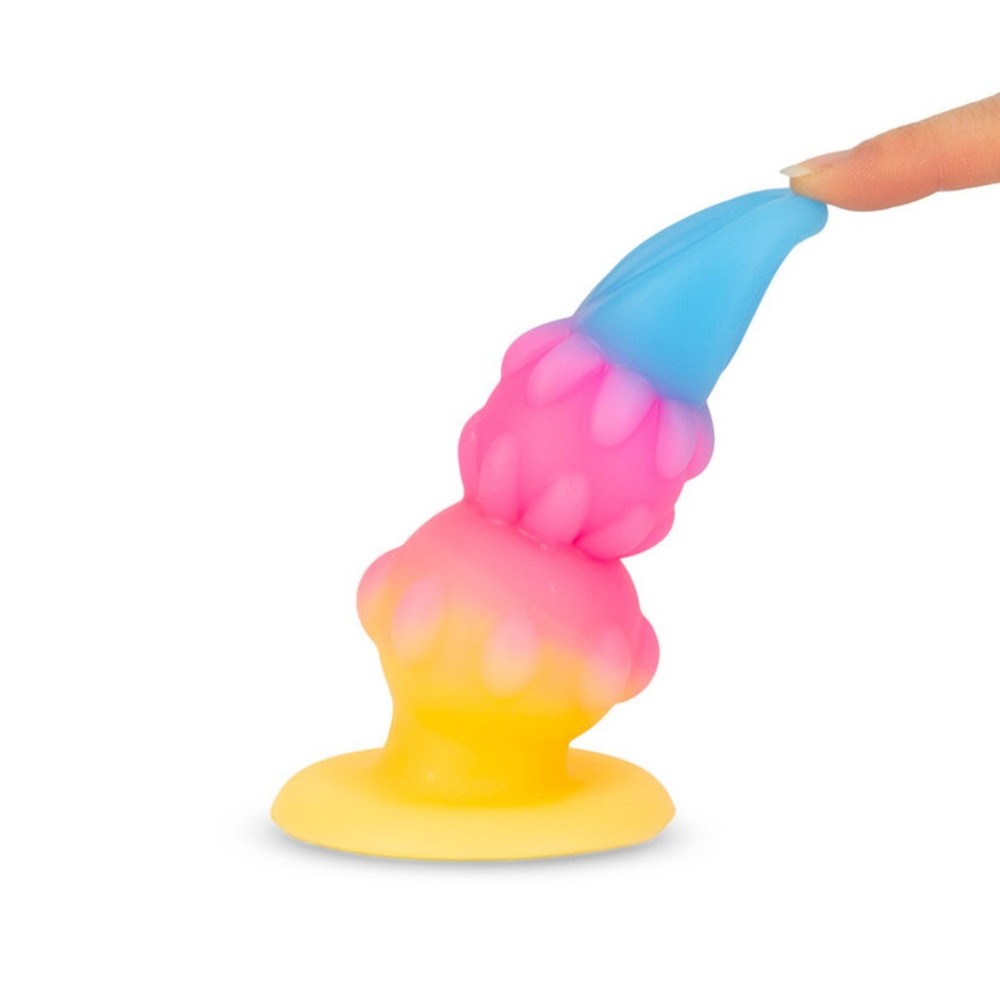 Glow in the Dark Soft Squeezable Silicone Beaded Bumpy Anal Butt Plug Probe