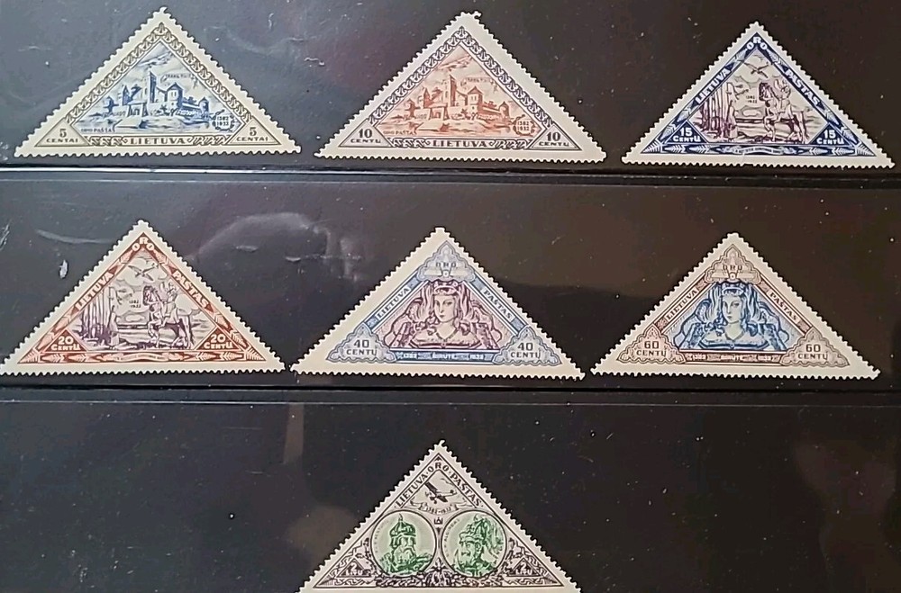 Lithuania   1933   Sc # C63-68, 70   Airmail    MLH   OG Missing C69. E25-2