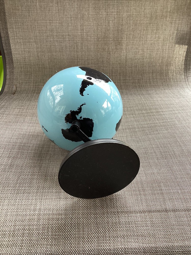 5” new plastic globe black & turquoise
