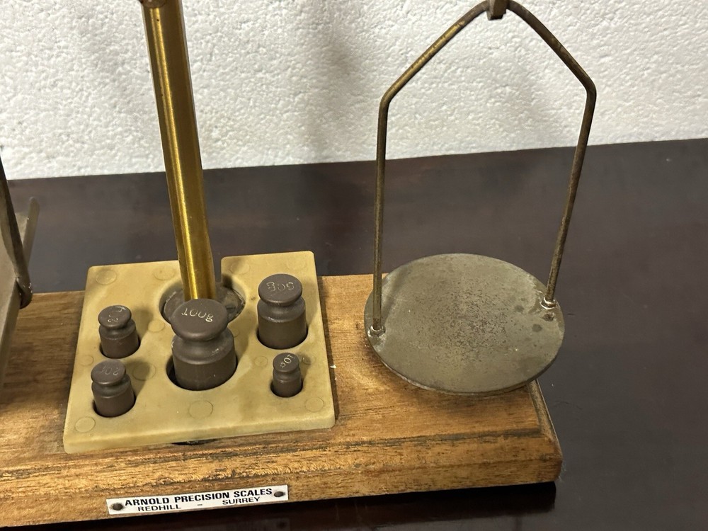 Antique Edwardian Arnold Precision Postal Scales With Brass Weights