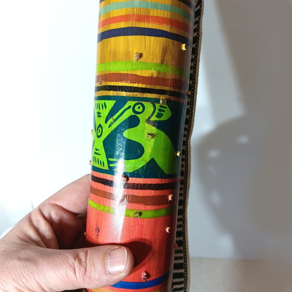 Rain Stick Music Maker Hand Painted Bamboo