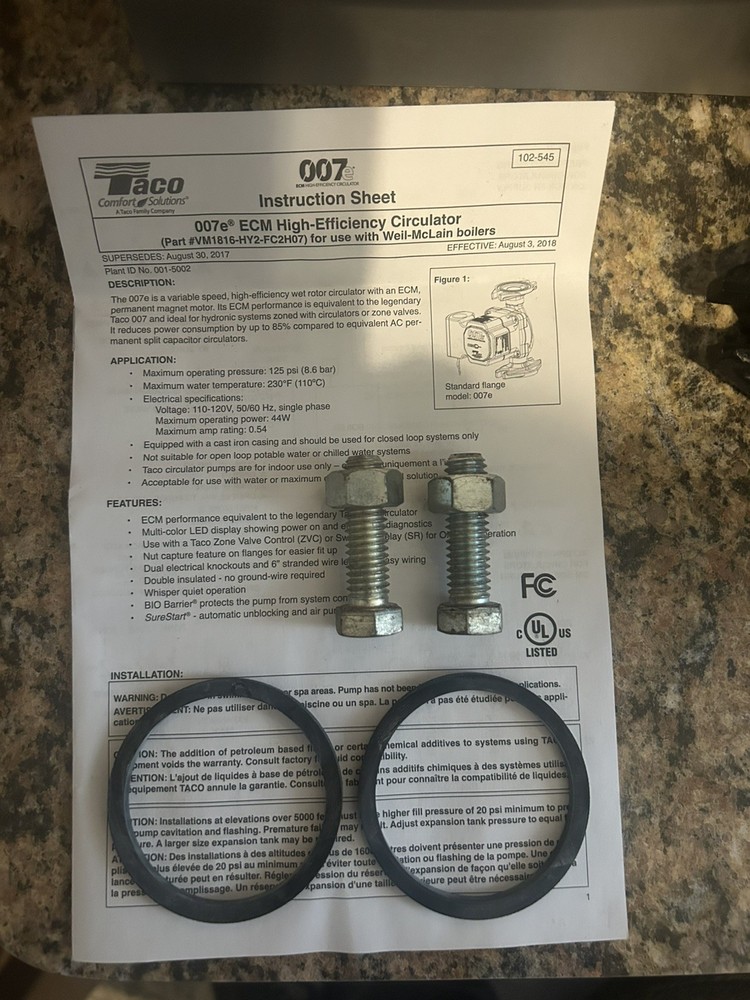 Taco 007E ECM High Efficiency Circulator Pump