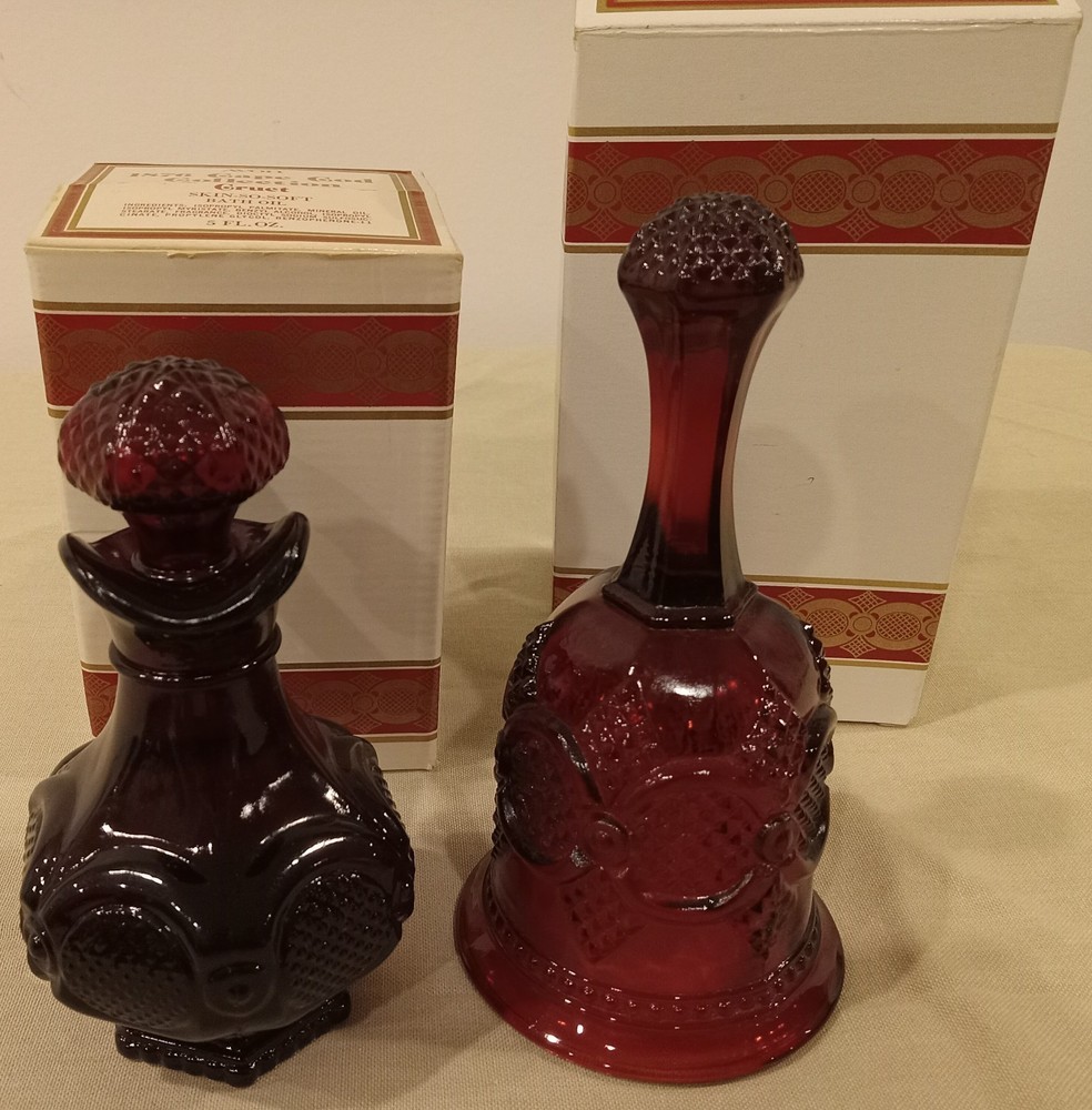 9 Pc Completer Set Avon Cape Cod 1876 Ruby Cruet S&P Creamer/Sugar Set Bell Vase