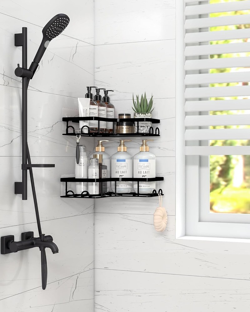 Corner Shower Caddy - 2 Pack, Adhesive Shower Organizers, Rustproof Stainless...