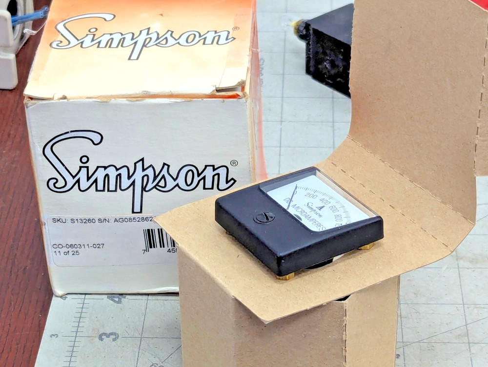 0-1000 DC MICROAMPERES PANEL METER SIMPSON S13260 NEW IN BOX [RSOF]
