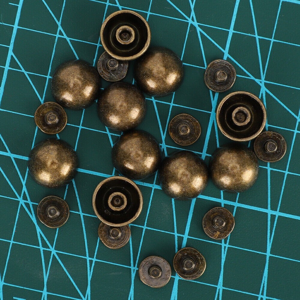 30 Sets Screw Mushroom Rivets BronzeColoured Dome Studs for Leather Decoration