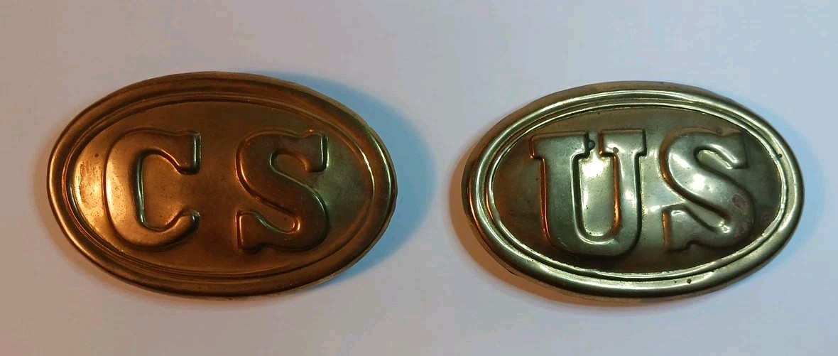 Civil War US & Confederate State Belt Buckles Lead Filled Vintage Reproduction??