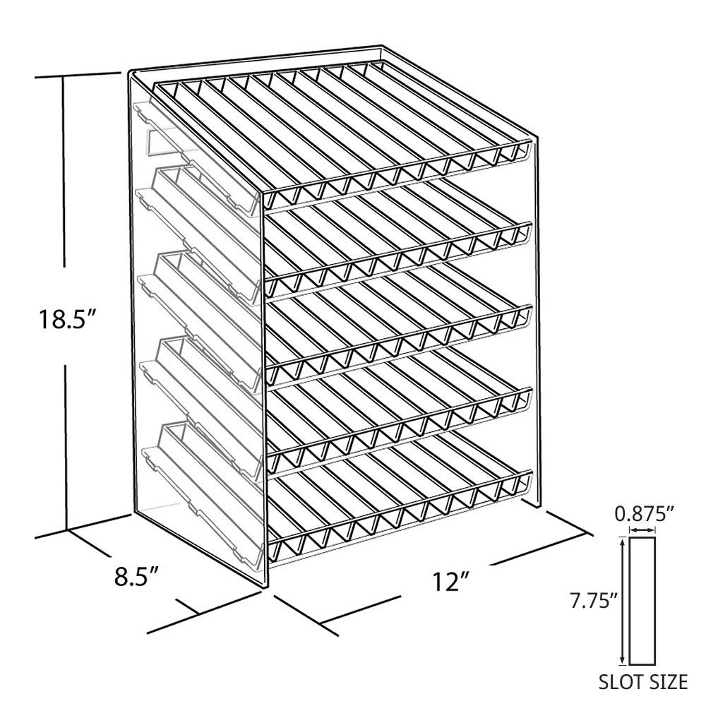 Azar Displays Five-Tier 60 Compartment Display, 12-Comp per Tier....