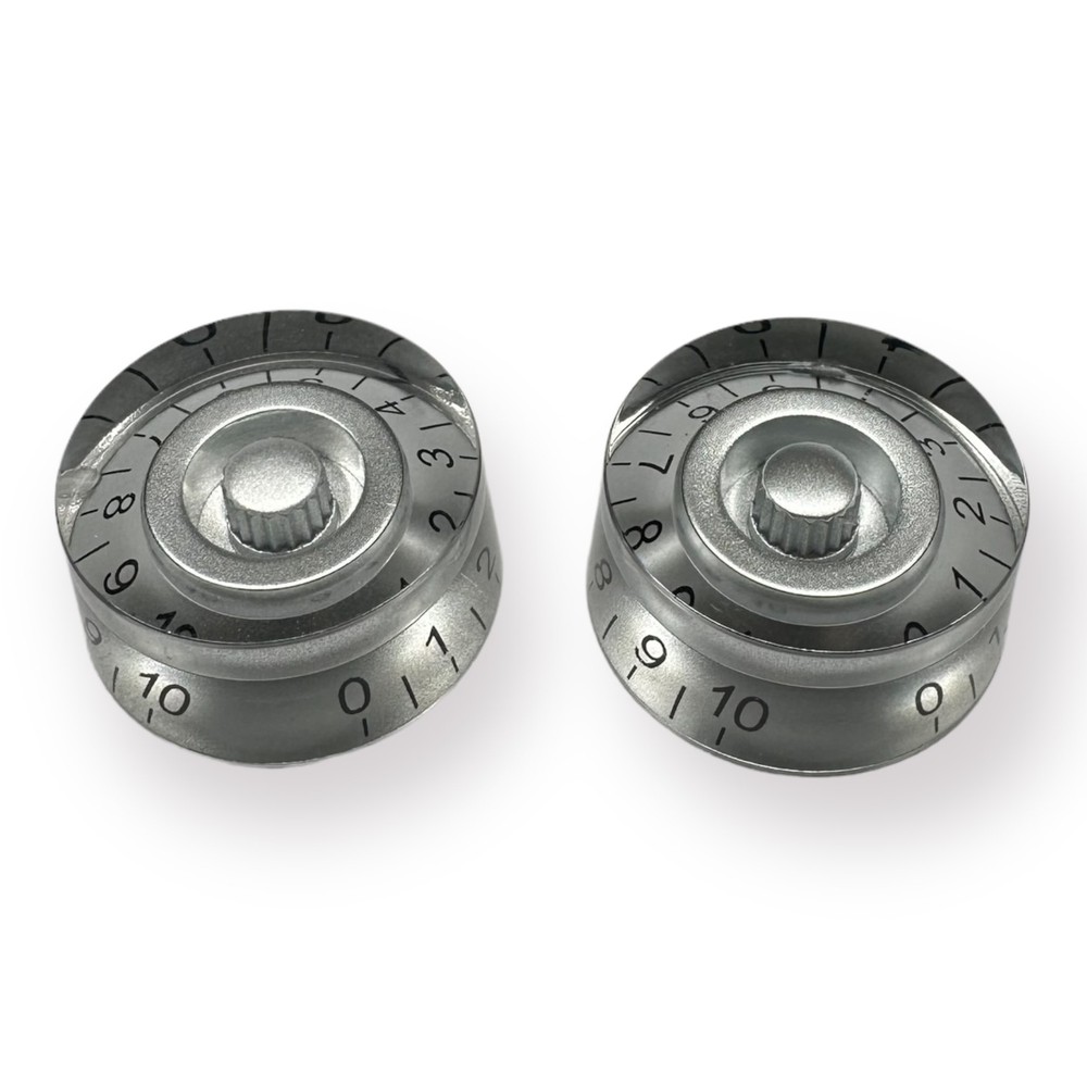 AxLabs Speed Knobs (Set of 2), Silver, Black Font