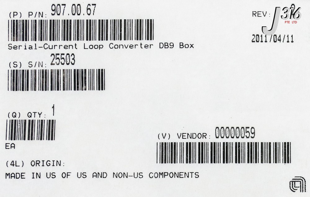 23261 APPLIED MATERIALS SERIAL-CURRENT LOOP CONVERTER DB9 BOX (NEW) 907.00.67