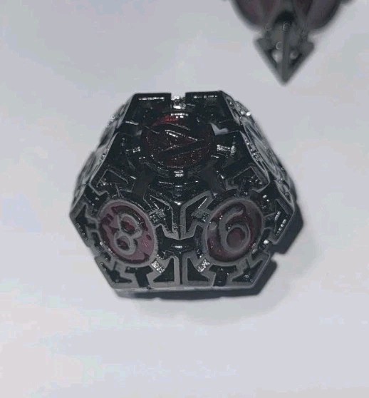 7PCS Hollow Metal Dice Set Polyhedral RPG Dice with Case