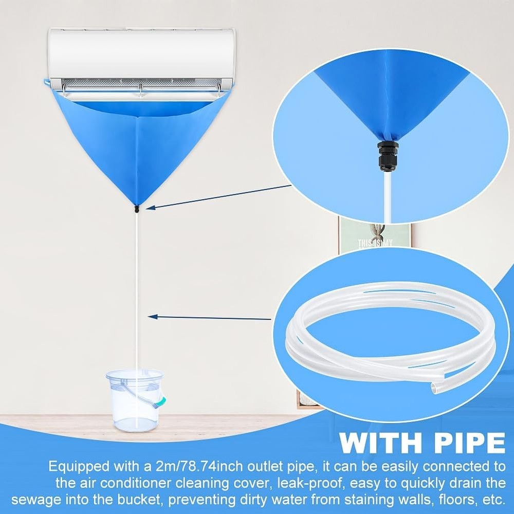 Mini Split Cleaning Kit Bag Waterproof AC Cover for Wall Mounted...