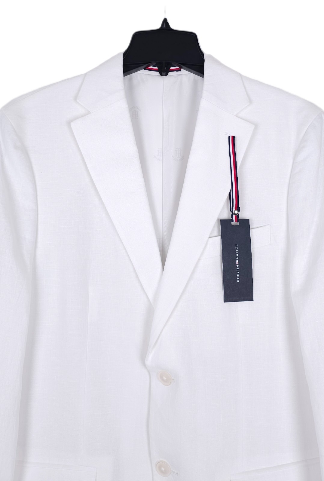Tommy Hilfiger Men's Modern-Fit 100% Linen Sport Coat White Solid 42R NWT