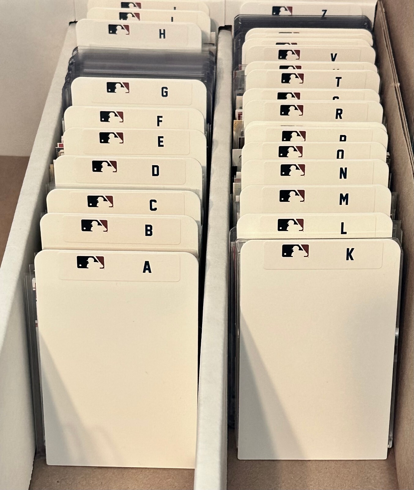(26) TALL Sports Card Dividers with 26 FREE MLB A-Z Labels Set