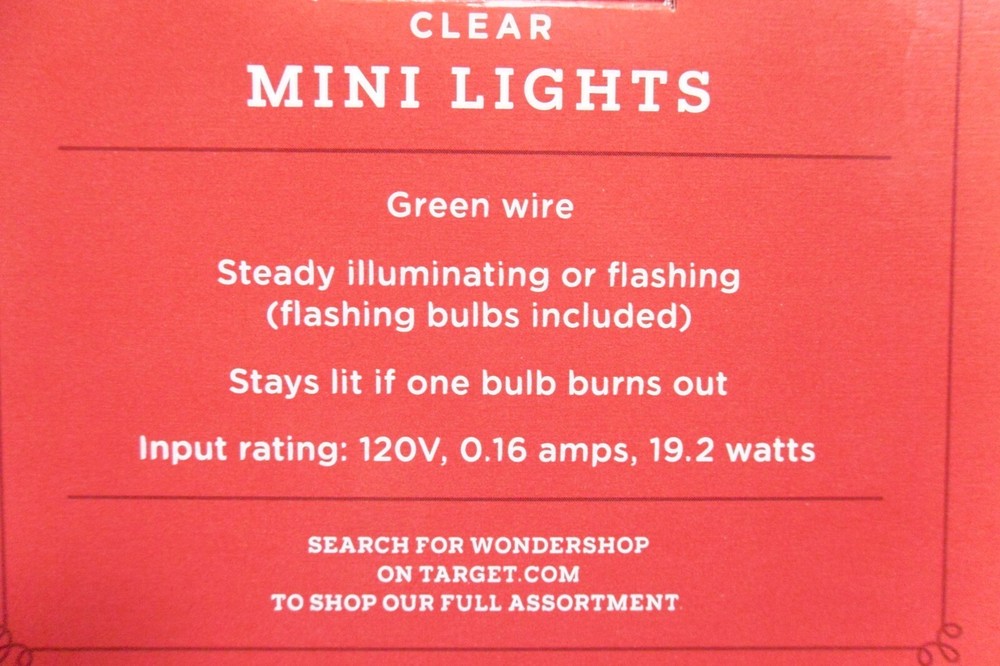 Clear Mini Lights String 24'-8" Lighted Length